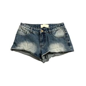 Pieces Denim Cutoff Shorts Womens Small Blue Excellent Faded Raw Hem Hot Pants